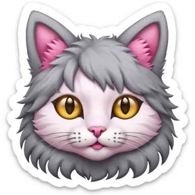 Cat with pink pussy cat ears sticker