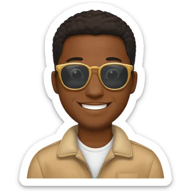 Sunglasses, black guy sticker
