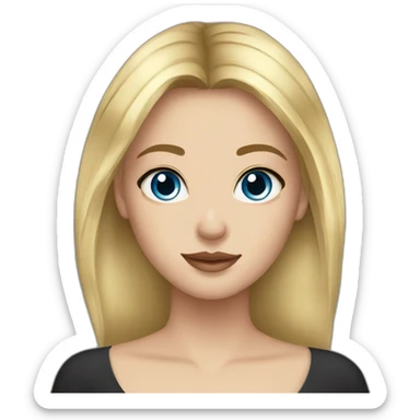 Beautiful girl, dark hair, fair skin, blue eyes, gold earrings sticker