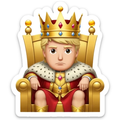 crowned king trump on throne sticker