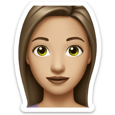 Woman with brown hair and green eyes and light skin  sticker