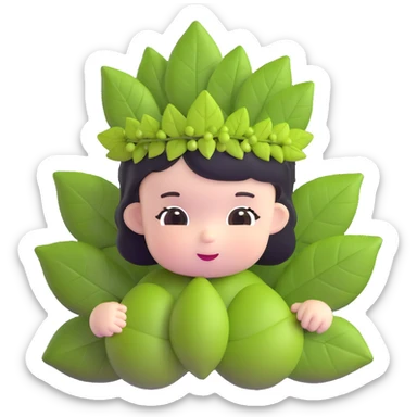 cute baby Bacchus with grape leaf crown sticker