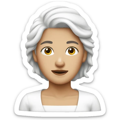 The woman wearing a white hairban cried. sticker