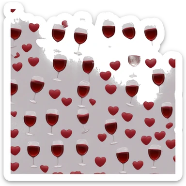 Red wine heart sticker