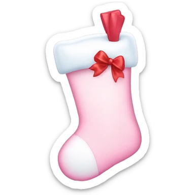  light pink Christmas stocking with bow sticker