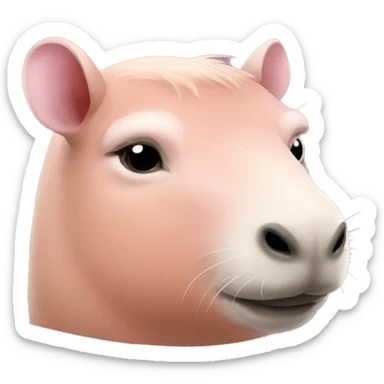 pastel pink capybara sticker