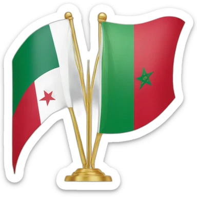 The moroccan flag next to algerian flag sticker