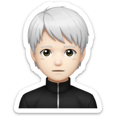 ken kaneki black and white hair sticker