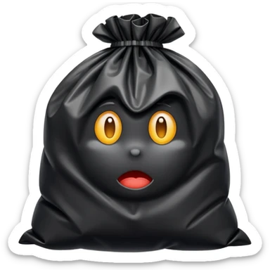 trash bag with nothin on it, just the plain trash bag sticker