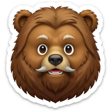 A grizley bear with an epic beard sticker