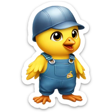 baby chick mechanic sticker