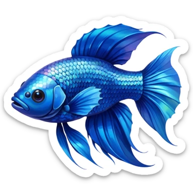 Blue Betta Fish sticker