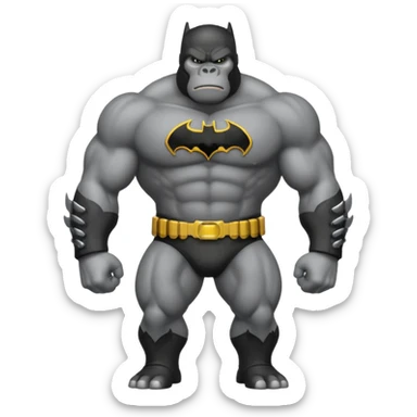 king kong with a batman uniform sticker