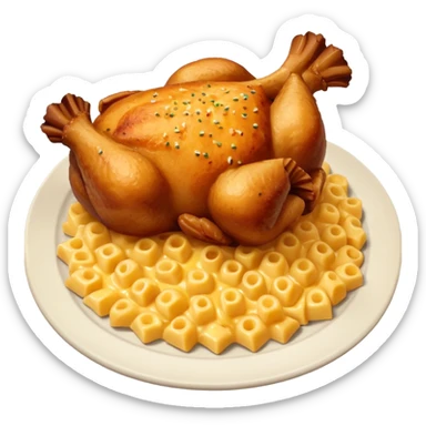 baked chicken with mac and cheese on the side sticker
