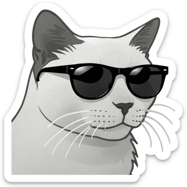 Cat wearing sunglasses sticker