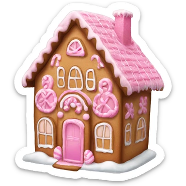 a pink gingerbread house sticker