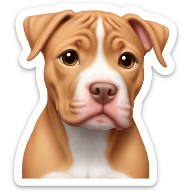 Peach-colored pit bull puppy 4 months old sticker