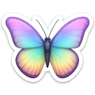 Pastel Gradient Hue Iridescent Butterfly sticker