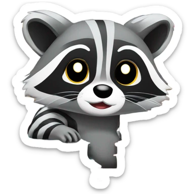 Raccoon with a stack of books sticker