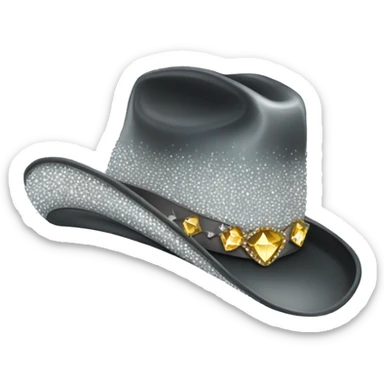 Diamond covered  sparkling cowboy hat sticker