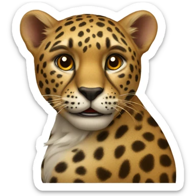 Leapoard heart sticker