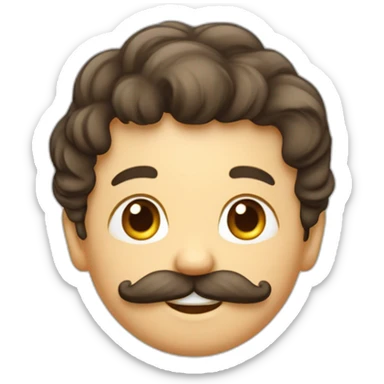 Un petit garçon avec un peu de moustache et les cheveux vers l'avant sticker