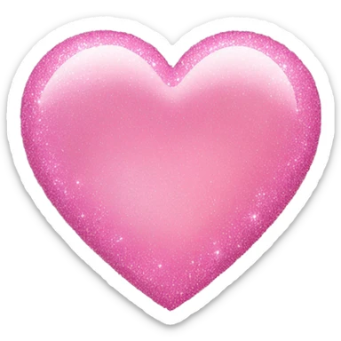 Glittery pink heart  sticker