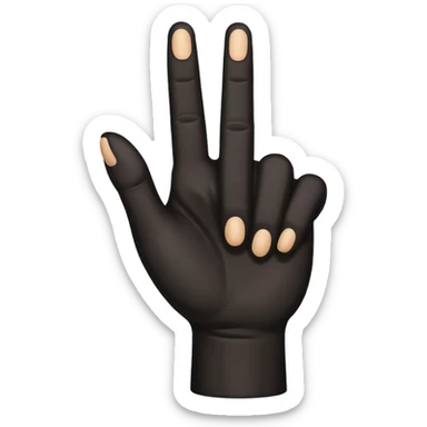 A black hand and the thumb, index and middelfinger are stretched (to say yvl) sticker