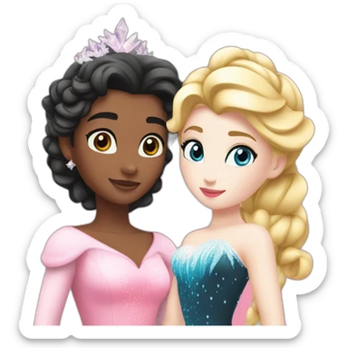 Elsa and princess peach beach sticker