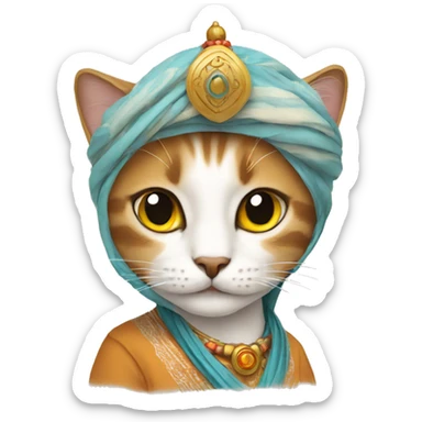 Cat wearing gulf traditional clothing  sticker