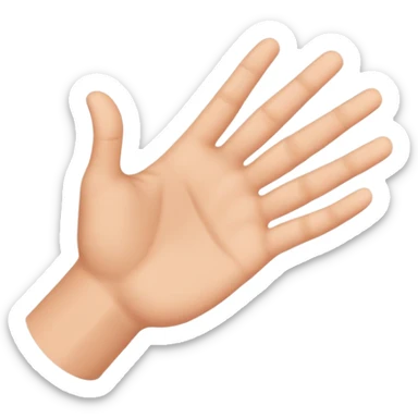 Two hands that are shaking downwards with the outside/back of the hand are facing outwards. Basically upside down jazz hands sticker