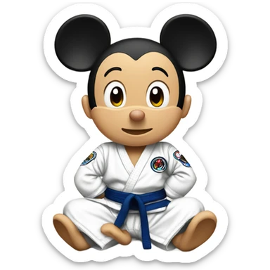 Mickey Mouse wearing BJJ gi sticker