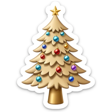 Beige Christmas tree sticker
