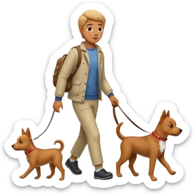 Cerdo paseando perro sticker