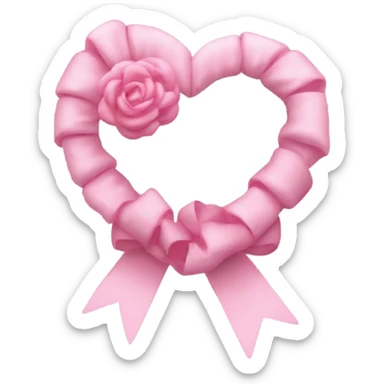 Coração rosa com um laço branco  sticker
