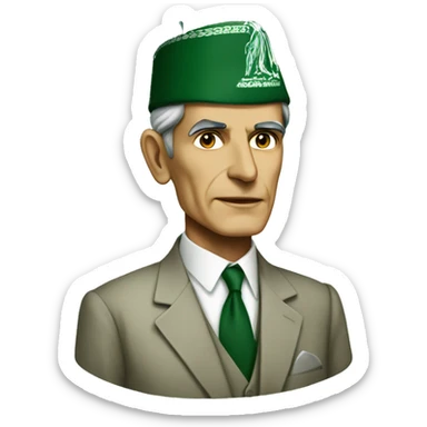 Jinnah with Pakistani flag sticker