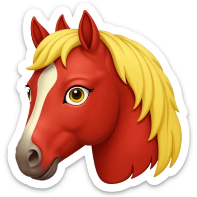 Cavalo vermelho e amarelo pastel sticker