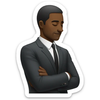 man in suit napping sticker