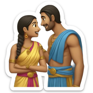 Rama talking with sita sticker