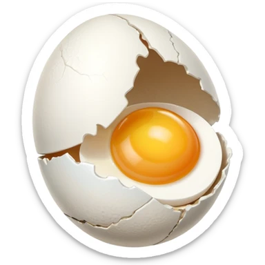 Chicken Egg shell cracked in half sticker