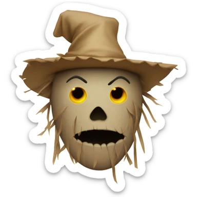 Beige scary scarecrow sticker