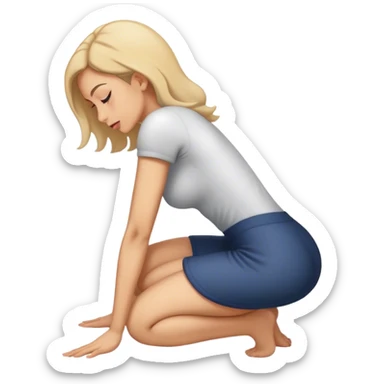 a woman bending over  sticker