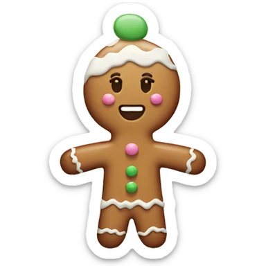 Pastel gingerbread man sticker