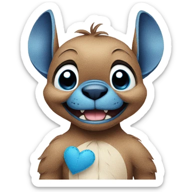 Stitch con un cuore azzurro  sticker