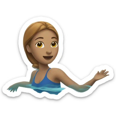 woman swimming sticker