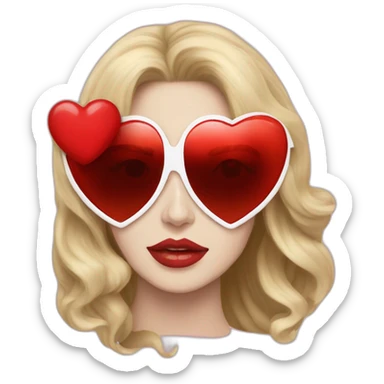 Lana Del rey with red heart sunglasses  sticker