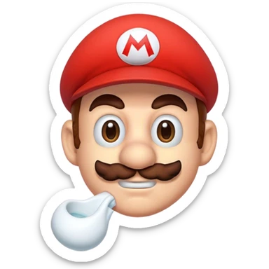 Mario on the toilette face  sticker