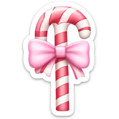 Light pink candy cane with bow sticker