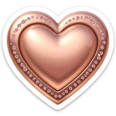 rose gold heart with sparkles sticker