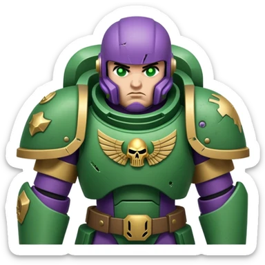 Green violet space marine after ship crash but still strugling sticker